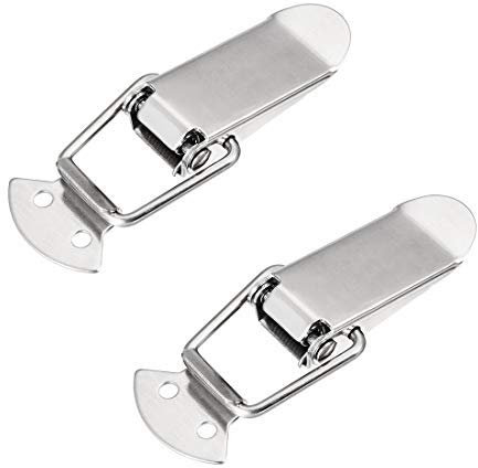 90mm Long 201 Stainless Steel Spring Loaded Toggle Latches Tightening Clamps for Box Boot Locks Pack of 2