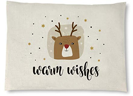 Reelax.me Kirschkernkissen, Körnerkissen für die Mikrowelle Warm Wishes – Geschenk für kranken Mann oder Frau – Regional in Handarbeit hergestellt – Geschenkidee als Kühlkissen oder Wärmekissen