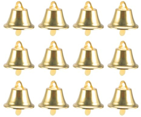 VALICLUD 100Pcs Campane Dorate Campane Natalizie Jingle Mini Artigianali in Ottone Vintage per lli Eolici Natalizi (Diametro 35 Mm)