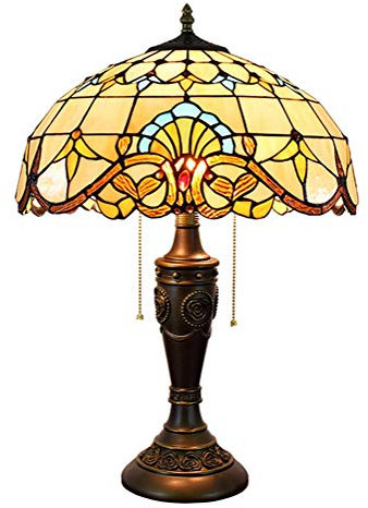 Retro Style Decorative Table Lamp 40CM Tiffany Stained Glass Table Lamp Baroque Stained Glass Shade Living Room Lamp Bedside Lamp