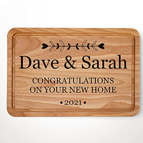 Personalised Chopping Board, Personalised New Home Gifts, Name and Date, Couple Kitchen Accessories House Warming Gift