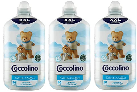 3x Coccolino Ammorbidente Concentrato Delicato e Soffice Convenience-Format XXL Konzentrierter Weichspüler Zart und Weich 80 Wäschen 2Lt