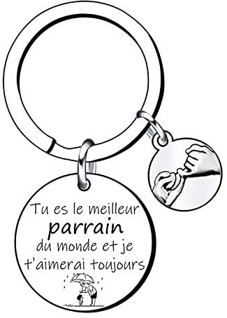 NVKFML Cadeaux de Noël, cadeaux pour parrains, cadeaux de fête des pères, cadeaux de porte-clés parrain, porte-clés parrain, porte-clés pour hommes, cadeaux d’anniversaire pour parrains