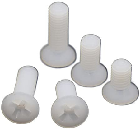 DIN 965 ISO 7046 GB 819 Weiße Senkkopfschrauben M2,5 M3 M4 M5 M6 M8 Nylon-Kunststoffschraube (Color : M5 10pcs, Size : 25mm)