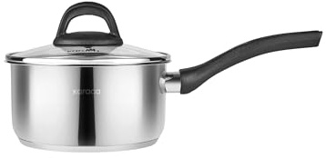 KARACA Gastro Milchtopf, 16 cm - Edelstahl 304, 1,6 Liter Milchkännchen mit Deckel