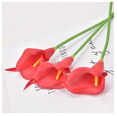 Künstliche Blumen, 10 Stück, 34 cm, künstliche Calla-Lilien, Blumenstrauß, Weihnachten, Haus, Garten, Hochzeit, Geburtstag, Party, Dekoration, künstliche Blumen, künstliche Blumen, Dekoration (G)