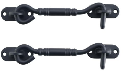 MOOCHE Sturmhaken 14.3cm Solide Edelstahl Gartentorfalle, Kabinenhaken Haken Torhakenschloss mit Schrauben Haken und Augensperre Riegel für Fenster Scheunen Kabine Schiebetüren Schuppen(1PCS)