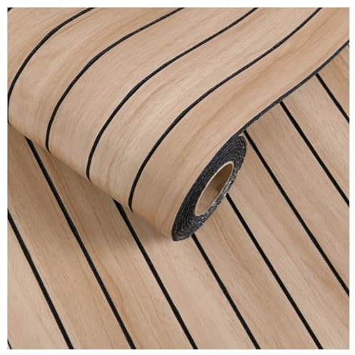 Cozylkx Wood Slat Wall Panel 40x300cm Self-Adhesive 3mm Thick Wallpaper Decorative 3D Wall Panels for Wall Ceiling Kitchen Bedroom