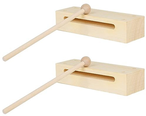TOYANDONA 2sätze Holzblockinstrumente Percussion Instrument Mit Schlägeln Für Rhythmus Und Musikunterricht Handgefertigte Klangblöcke Für Musiker