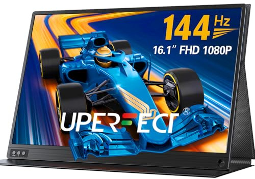 UPERFECT 144 Hz Portable Monitor 16.1 Inch Gaming Monitor 1920×1080 FHD IPS Display USB Type C HDMI Port, Matte Screen with Smart Cover, Extend Display for Laptop/PC/Phone