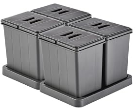 Aspira Home Müllomatic 2 x MODUL 2 | Einbau Mülleimer für Schublade und Unterschrank, modulares Mülltrennsystem Küche mit 4 x 7,5 L Kunststoffbehältern, montierbare Basis, Höhe 31 cm
