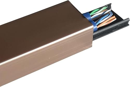 OYYMTE Cord Hider Floor Strip, Metal Cable Cover for Indoor Outdoor Wall Tv Speaker Wires Power Cords, 100cm Long Cable Hider Low Profile Wire Management(Rose Gold,Width 35mm)