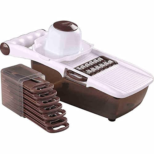 Potato Onion Garlic Chopper with Container - Veggie Slicer Cutter Grater, Cheese Chopper Mini, Food Processor Small, Portable String Vegetable Chopper, Vegetable Chopper Dicer Cutt