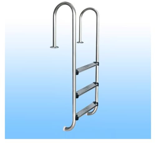 Échelle De Piscine, Marchepied De Piscine, Marchepied Enterré en Acier Inoxydable À 2/3 Marches, Échelle De Piscine Inclinée Hors Sol, Facile À Utiliser(3Step)