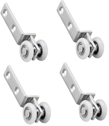 Lot de 4 roulettes de rideau - 20 mm - Roulettes silencieuses - Pour porte coulissante - En alliage d'aluminium - Pour accrocher des photos, des portes d'armoire