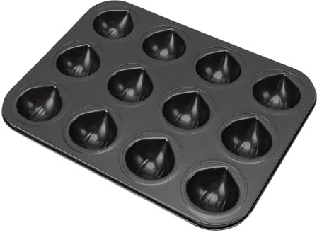 Fafeicy Pan à Gâteau à Muffins Noir Antiadhésif pour le Four, Four à Cupcakes en Acier en Carbone Facile à Nettoyer pour les Réunions de Famille