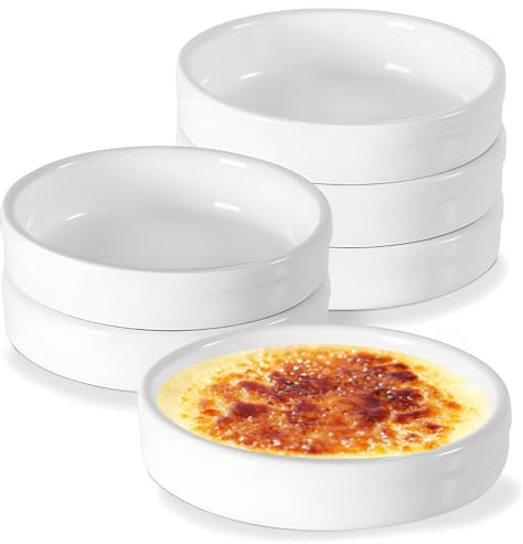 Kronabelle 5. Ramequin rond peu profond de 3,6 x 11,4 cm, mini assiette à tarte, plat à tarte individuel, 6 pièces de ramequin en céramique pour cuisine restaurant