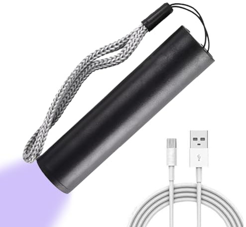 Torcia elettrica UV ricaricabile 3W Luce viola nera 3 modalità 40g Lega di alluminio 2x8,1cm Piccola torcia con ricarica USB Flash potente a bassa raffica secca