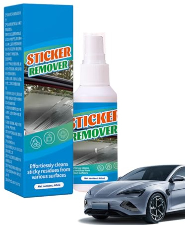 Generisch Klebstoffentferner Spray | 60ml Etikettenreiniger Spray | Aufkleber Klebstoff Entferner,Für Innenbereich, Fliesen, Holz, Wände, Wartung, Bastelprojekte, Renovierungsarbeiten