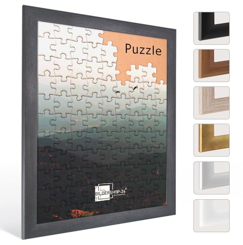 Bildershop-24 Puzzlerahmen Corona Anthrazit Stahl 80x121cm 121x80cm (ca. 3000 Teile) ANTIREFLEX Entspiegelt
