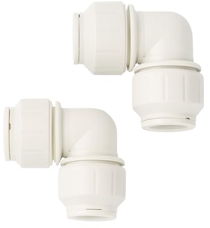 Raccordo a gomito da 15 mm (confezione da 2) – Raccordo in plastica a 90° per sistemi idraulici