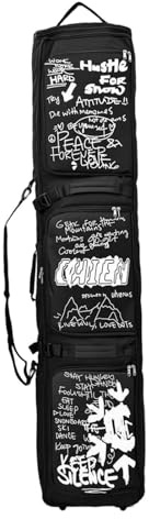 Perfeclan Bolsa para Snowboard, Bolsa de esquí, Estuche de Almacenamiento, Longitud de hasta 175 cm para Viajes en avión, Estuche de Viaje portátil para, Negro