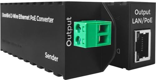 DoorBird A1072 2-Draht Ethernet PoE+ Konverter | Übertrager zur Übermittlung von Netzwerkdaten über Zweidrahtleitung, Schwarz