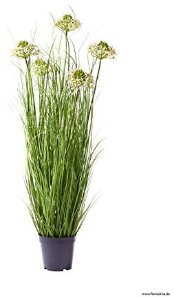 Klocke Kunstpflanzen Wunderschönes Dekogras mit Blüten im Topf - Hochwertig & Wie Echt - Gras Arrangement/Grasarrangement/Grasbündel/Kunstgras (Höhe: 65cm)