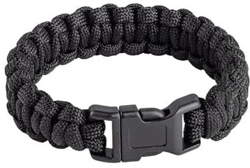 Survival-Armband, Paracord, Schwarz