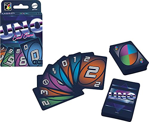 Mattel Games GXV45 – UNO Iconic Series 1980, kortspel med jubileumsdesign, 112 kort för samlare, spelkväll för tonåringar och vuxna, för spelare från 7 år