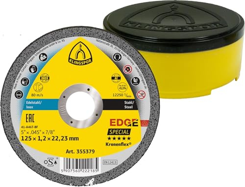 Dischi da taglio KLINGSPOR EDGE, 125 x 1,2 x 22,23 mm dritti - 25 pezzi