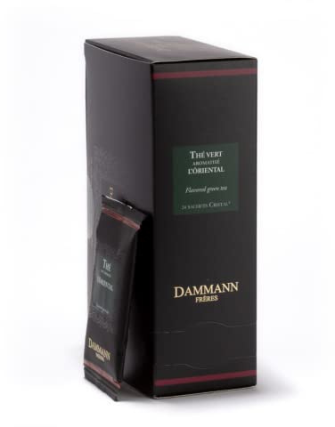 Dammann Frères | Tè Verde Orientale Pesca e Fragoline Bosco | Green Tea Aromi Frutto Passione - 24 Bustine di Tè (48 Gr) | Tè Bustine Confezioni | Tè Verde Aromatizzato