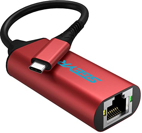 SGEYR Adattatore USB-C a Ethernet, USB 3.0, 1 Gbps, per MacBook Pro, iMac, iPad Pro, Windows, rosso