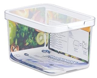 Care+Protect Fridge Food Storage Container with Lid - Large 2.15L - Ergonomic Easy Open Handle - Stackable - Fridge Organizer - Keep Food Fresh Longer - Transparent - BPA Free - Dishwasher Safe