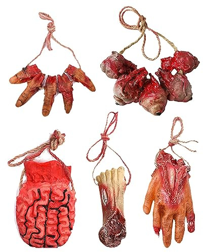 Forreen Halloween Horror Props, 5 Piezas Decoración de Halloween Horror Látex Realista Accesorios de Escena de Halloween