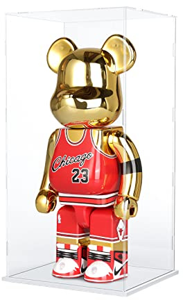 Nynelly Vetrina in acrilico trasparente per Lego 43197, alta 75 cm, per Bearbrick, 1000% vetrinetta per grandi figure di bambole da collezione antipolvere (base bianca)