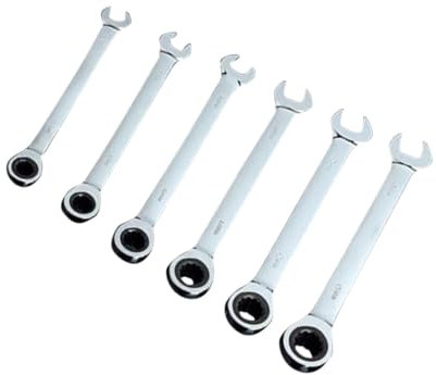 Homoyoyo 6pcs Dual Head Star Wrench Ratchet Spanner Tool for Automotive Repair Home DIY