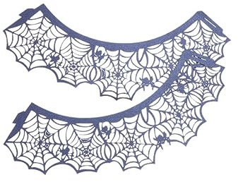 Cabilock 25st Backbecher Halloween-cupcake-wraps Halloween-cupcake-halter Halloween-backförmchen Muffin-pappförmchen Spinnennetz Geschnittene Papiereinlagen Mini-muffins Partybedarf Kuchen