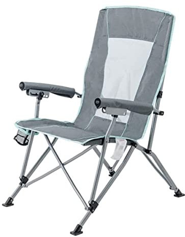 Outdoorstuhl Campingstuhl Klappstuhl Klappbarer Liegestuhl Tragbarer Outdoor-Freizeitstuhl Verstellbarer Sessel Mit Hoher Rückenlehne Atmungsaktiver Strandstuhl Mit Getränkehalter Angelstuhl Faltstuhl