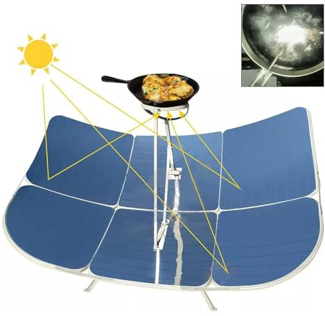 lwjunmm Four Solaire, Four Portable, Réchaud Solaire Grande Capacité ，Réchaud De Camping Four Extérieur avec Thermomètre Convient pour 2-3 Personnes Sac à Dos, Randonnée, Voyage, Famille, Fête