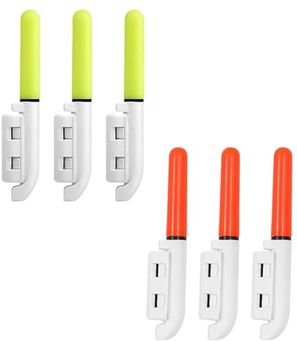 Namvo 6er-Pack Angel-Alarmglocken, Rutenspitzenlichter zum Nachtangeln, wasserdichte leuchtende Knicklichter mit Schnalle, für Meeresangelruten, Angelzubehör für Angler