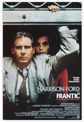 Frantic-Ein Original Vintage-Filmplakat Zu Roman Polanskis Pariser Thriller mit Harrison Ford, Emmanuelle Seigner und Betty Buckley Leinwandposter Schlafzimmer Dekor Landschaft Büro Zimmer Dekor