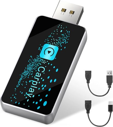 DSGKUU Wireless CarPlay Adapter for iPhone, Convert Wired to Wireless CarPlay Broad Compatibility for 2016 cars, Compatible with iPhone iOS 11+, Plug & Play