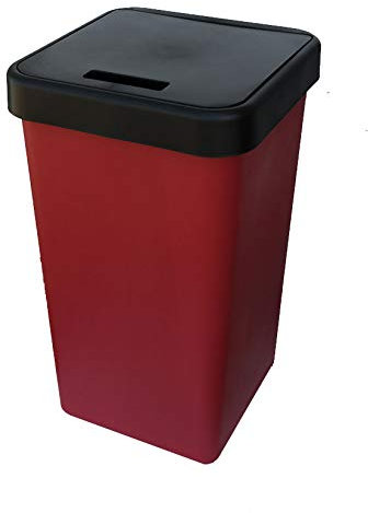 WEYFH Contenedor de Reciclaje para clasificación de residuos de Cocina 3 en 1 de 70 l, Color Rojo. Compartimentos para residuos Generales, Compost y Reciclaje. Garantía de 5 años. Elección de Colo