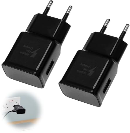 Chargeur USB Rapide, Lot de 2 Chargeur Telephone pour Samsung, Adaptateur pour Samsung Galaxy A20e A20 A21s A22 A32 A40 A41 A42 A50 A51 S10 S9 S8 Note 10/9 /8