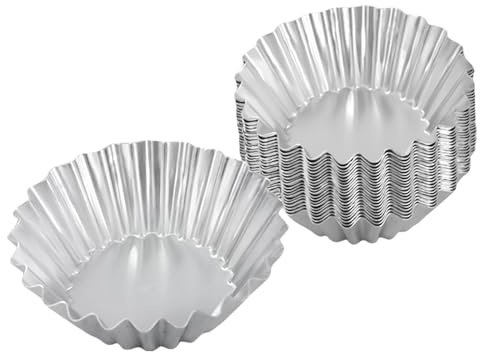 DIEKE Lot de 20 moules à tartelettes en aluminium pour petits gâteaux, tartelettes et muffins, faciles à nettoyer, petits cupcakes, muffins, biscuits