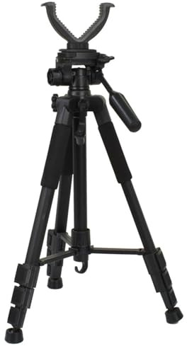WLDOCA 1.5m Rifle Shooting Rest Tripod for Hunting Outdoor, V Yoke ＆ 360° Rotation, 21 - 59 Lightweight Aluminum Shooting Stick, Hands Free Operation