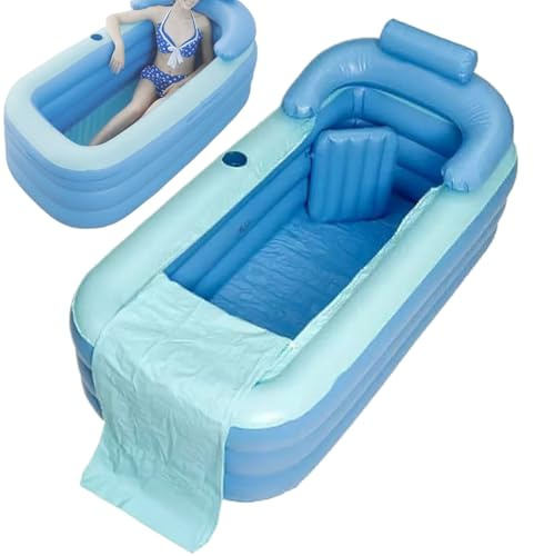 Gonflable | PVC Pliant Gonflable Pour Adultes Avec Tapis De Siège | Bain Pour Hommes, Femmes, Adolescents, Garçons, Filles Et Famille