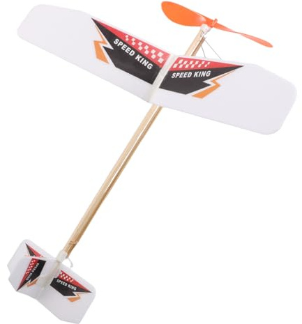 Cabilock Rubber Band Powered Airplane DIY Kit Single Wing Glider for Creative Crafting Educational Long-Distance Flight Family Outdoor Activity