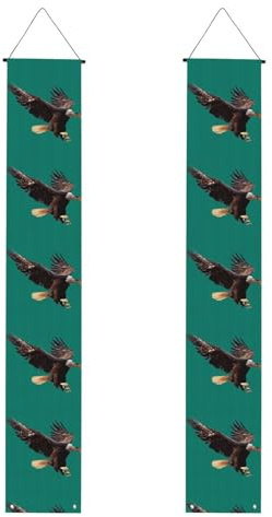 Veranda-Banner mit Adler-Druck, Polyester-Banner, für drinnen und draußen, einfach aufzuhängen, wiederverwendbar
